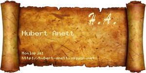 Hubert Anett névjegykártya