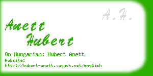 anett hubert business card